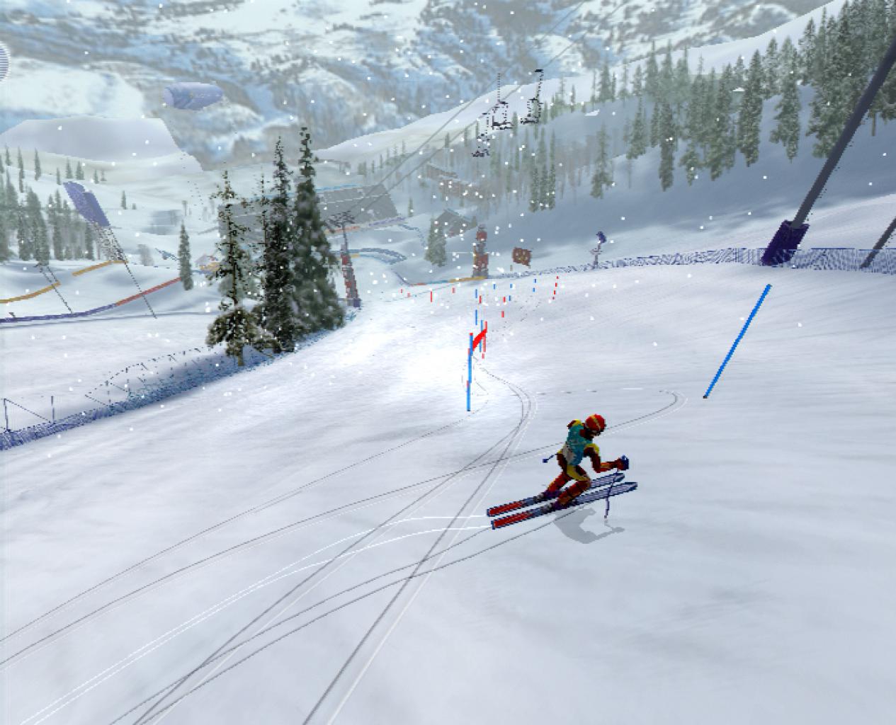 [05/04/2002] Bei trüber Sicht fällt die Orientierung auf der Slalom-Strecke noch schwerer.
